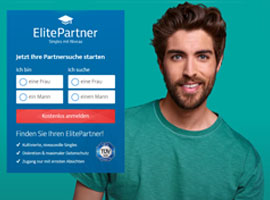 ElitePartner-Screenshot, so sieht die Startseite aus